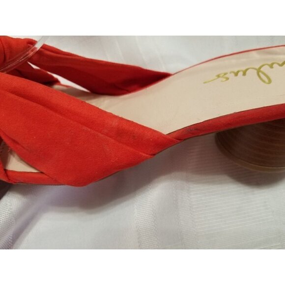 Lulus Faux Orange Suede Mules Slide Sandal Heels Stacked Heel Womens Size 7.5 M - Picture 5 of 8